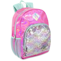 pink and green backpack