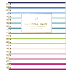 Simplified by Emily Ley for AT-A-GLANCE® 2026 Weekly Monthly Planner, Happy Stripe, Large, 8 1/2&quot; x 11&quot;