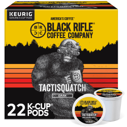 Keurig Black Rifle Coffee Company K-Cup Pods, Tactisquatch, Dark Roast, Pack Of 22 Pods