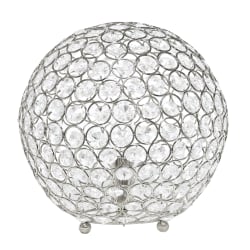 Elegant Designs Crystal Ball Table Lamp 10 H Silver Office Depot