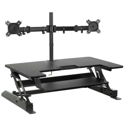 Mount-It! MI-7934 22&quot;W Standing Desk Converter With Dual-Monitor Mount, Black