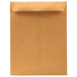 JAM Paper® Open-End Catalog Envelopes, 10&quot; x 13&quot;, Gummed Closure, Brown Kraft, Pack Of 100