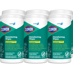 CloroxPro&trade; Clorox Disinfecting Wipes, Fresh Scent, 75 Wipes Per Canister, Box Of 6 Canisters
