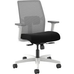 HON Ignition Low-back Task Chair - Black Seat Color - Fog Back Color - Mesh Back Material - Designer White Frame Color - Low Back - 1 Each