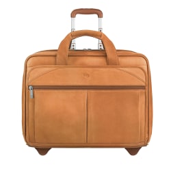 Solo Walker Leather Rolling Case for 15.6 Laptops Tan - Office Depot