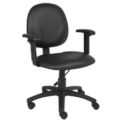 Boss Office Products Task Chair With Antimicrobial Protection, Adjustable Arms, Black