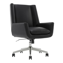 Serta® SitTrue&trade; Montair Faux Leather Mid-Back Manager Chair, Black