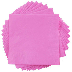 JAM PAPER Small Beverage Napkins - 5 x 5 - Pink - 40/Pack 