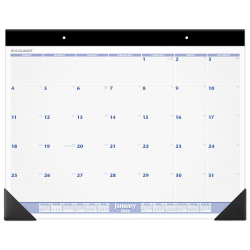 AT-A-GLANCE® 2026 Monthly Desk Pad Calendar, Blue and Gray, Large, 24&quot; x 19&quot;