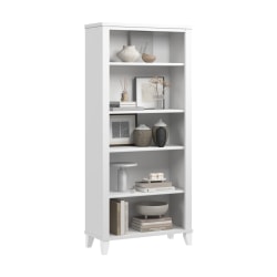 Bush Home Somerset Tall 5 Shelf Bookcase, White, Standard Delivery