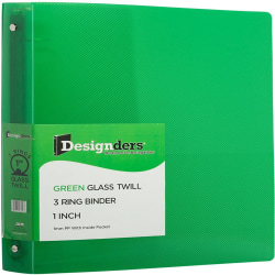 JAM PAPER 3 Ring Plastic Binder, 1 inch, Green