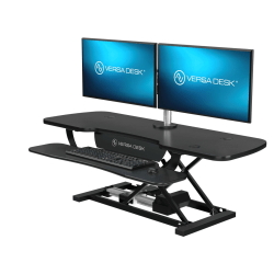 VersaDesk PowerPro Sit-To-Stand Height-Adjustable Electric Desk Converter, 40”W, Black