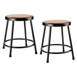 National Public Seating Hardboard Science Stools, 18"H, Brown/Black, Pack Of 2 Stools