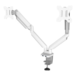 Fellowes® Platinum Series Dual Monitor Arms, Fully Adjustable, Each Arm Holds up to 40&quot; monitor, White