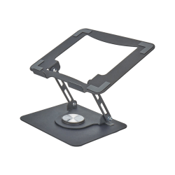 Uncaged Ergonomics Swivel Laptop Stand for Desk - Adjustable Laptop Riser Cooler with 360 Rotation - Up to 15.6" Screen Support - SLSBLACK