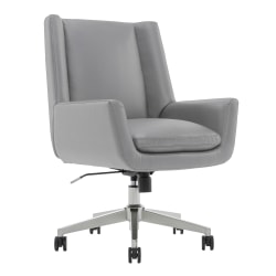 Serta SitTrue Montair Faux Leather Mid-Back Manager Office Chair (Gray)