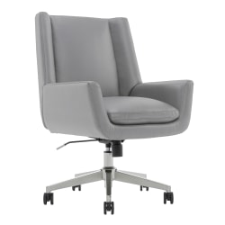 Serta® SitTrue&trade; Montair Faux Leather Mid-Back Manager Chair, Gray