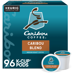 Caribou Coffee® Single-Serve Coffee K-Cup®, Caribou Blend, 96 Count (4 Packs of 24)