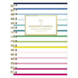 Simplified by Emily Ley for AT-A-GLANCE® 2026 Weekly Monthly Planner, Happy Stripe, Small, 5 1/2" x 8 1/2"