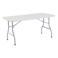 National Public Seating Blow-Molded Folding Table, Rectangular, 60"W x 30"D, Light Gray/Gray