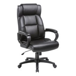 Photo 1 of Lorell® SOHO Bonded Leather High-Back Executive Chair, Black