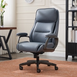 Serta® SmartLayers&trade; Mosby Ergonomic Vegan Leather High-Back Executive Office Chair, Blue/Dark Gray