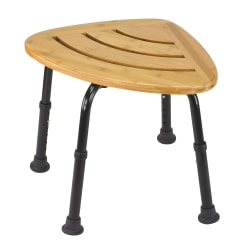 Dmi Corner Bamboo Spa Bench And Shower Stool 18 12 H X 22 W X 16 D