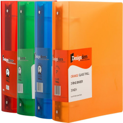 JAM PAPER 3 Ring Plastic Binder, 3 inch, Assorted, 4/Pack