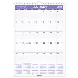 AT-A-GLANCE® 2026 Monthly Wall Calendar, Medium, 12&quot; x 17&quot;