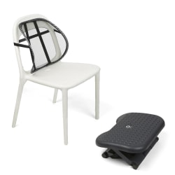 Mind Reader Mesh Lumbar Support With Adjustable Footrest Black
