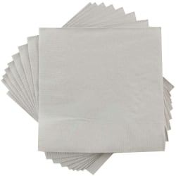 JAM PAPER Medium Lunch Napkins - 6 1/2 x 6 1/2 - Silver - 40/Pack 