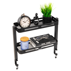 Mind Reader 2-Tier Desk Organizer With Clamp/Accessory Shelf, 15-1/2”H x 5-3/4”W x 18-1/4”D, Black