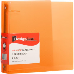 JAM PAPER 3 Ring Plastic Binder, 2 inch, Orange, Sold Individually