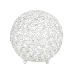 Elegant Designs Crystal Ball Table Lamp 8 H White Office Depot