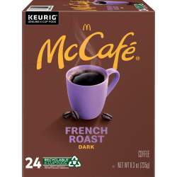 McCafe French Roast Coffee K-Cup Pods, 8.3 Oz, Box Of 24 Pods
