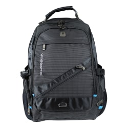 black backpack with laptop compartment