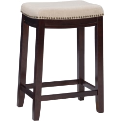 Linon Home Decor Products Rankin 25 Counter Stool Dark Walnutbeige