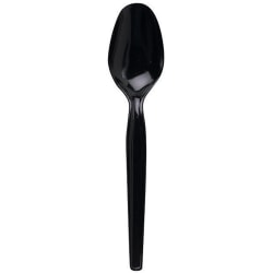 Dixie® Medium-Weight Polystyrene Disposable Spoons, 5.613"L, Black, 1000 Per Case