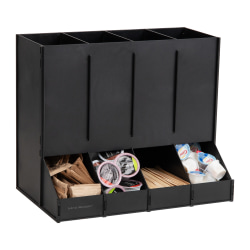 Mind Reader 4-Compartment Single-Serve Coffee Pod Dispenser, 12-1/4"H x 9"W x 14-1/2"D, Black