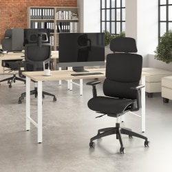 Bush Business Furniture Align Fabric High Back Ergonomic Office Chair with Lumbar Support, Black Nylon Mesh, Standard Deliver Service