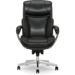 Serta® iComfort i6000 Big &amp; Tall Ergonomic Bonded Leather High-Back Executive Office Chair, Black/Silver