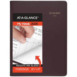 AT-A-GLANCE® 2026 Weekly Appointment Book Planner, Winestone, Large, 8 1/4&quot; x 11&quot;