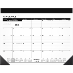 AT-A-GLANCE® 2026 Monthly Desk Pad Calendar, Standard, 21 3/4&quot; x 17&quot;