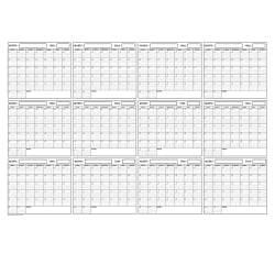 SwiftGlimpse Reversible Yearly Wall Planner, 24&rdquo; x 36&rdquo;, White/Black, Undated