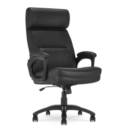 Serta® Comfort Big &amp; Tall Ergonomic Bonded Leather High-Back Executive Office Chair, Black