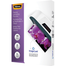 Fellowes® ImageLast Laminating Pouches, UV Protection, Glossy, 3 Mil, Letter, Pack of 100