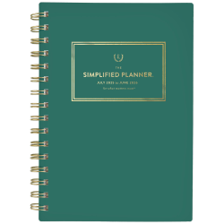 Simplified by Emily Ley for AT-A-GLANCE® Academic 2025-2026 Weekly Monthly Planner, Green, Small, 5 1/2&quot; x 8 1/2&quot;