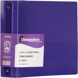 JAM PAPER 3 Ring Plastic Binder, 2 inch, Purple, Sold Individually