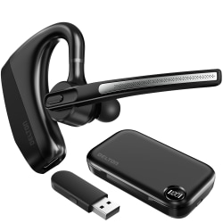 Delton K130 Wireless Bluetooth Computer Headset, Charging Case and Auto Pair Dongle, Black, DBHK130