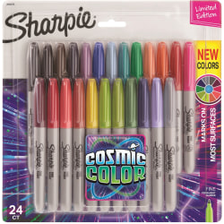 Sharpie® Cosmic Color Permanent Markers, Fine Point, Assorted Colors, Set Of 24 Markers